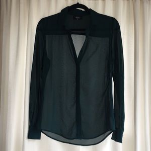 Teal sheer blouse